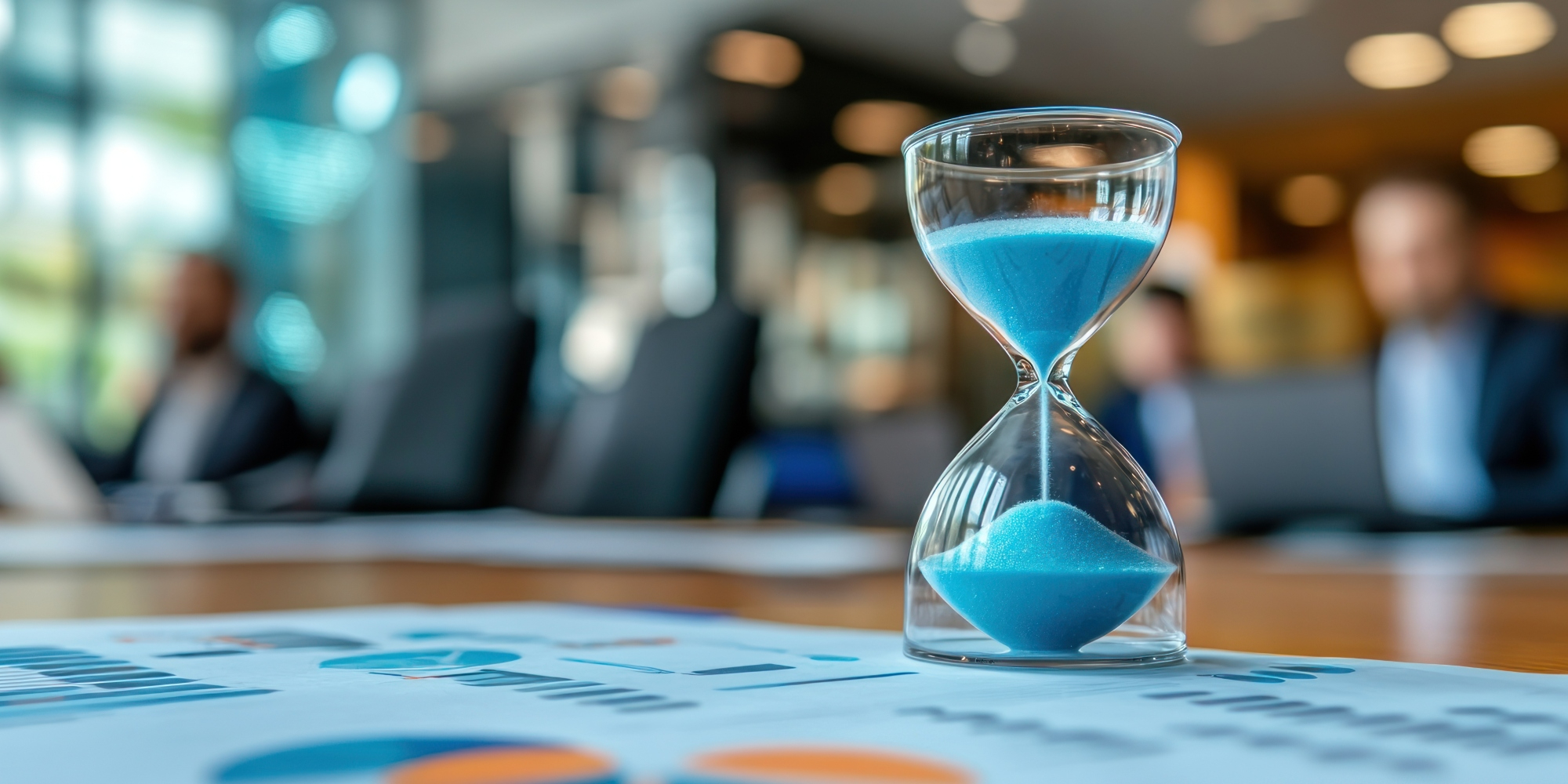 An hourglass and data sheet, encouraging back office support. | BOSS